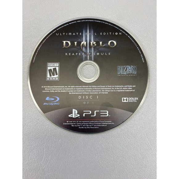 Diablo Reaper‎ of Souls Ultimate Evil Edition  (PS 3, 2014) Disc Only Tested - Picture 1 of 4